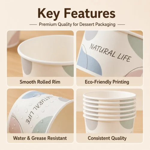 ice cream paper bowl multiple sizes 8oz 50oz options