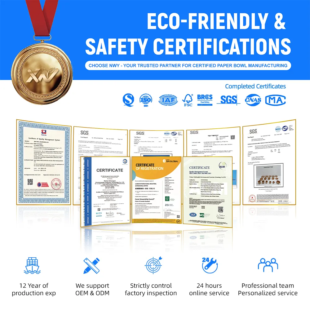 eco friendly paper soup bowls manufacturer with food safety certifications