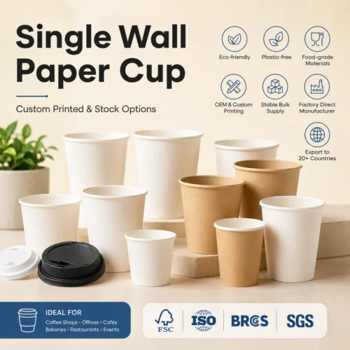 single wall paper cup custom printed and stock options for coffee shops cafes restaurants